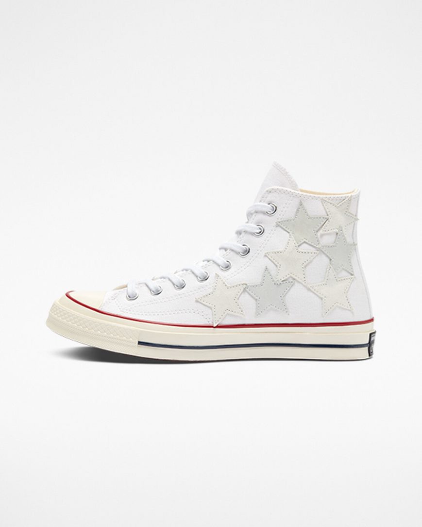 Tenisi Inalti Dama Converse Chuck 70 Star Patchwork Albi Colorati | RO SDILF490